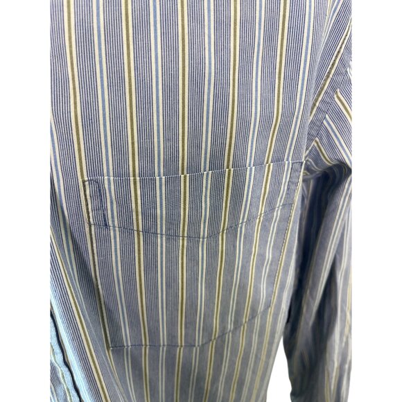 Club Room Mens Blue Striped Soft Washed Cotton Shirt Classic Fit Size L - New - Picture 6 of 7